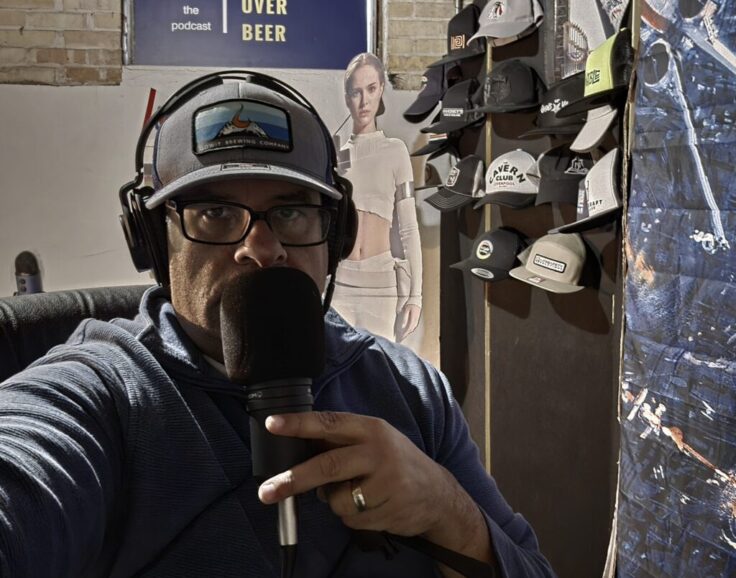 Ben with mic in studio